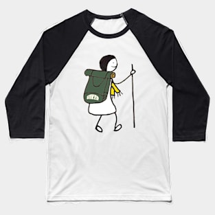 Hiking hiker comic doodle Baseball T-Shirt